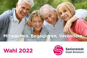 Das Foto zeigt das Logo zur Seniorenratswahl 2022 in der Stadt Elmshorn.
