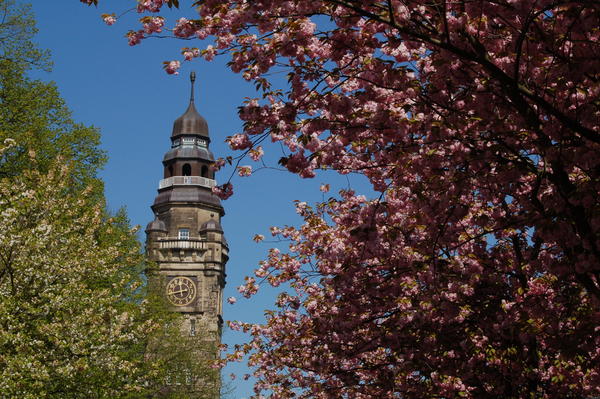 Der Turm des Rathaues in Wittenberge.
