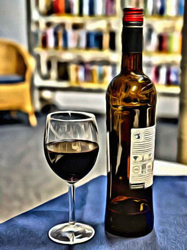 Weinglas und Weinflasche für den Weinabend mit Weinen aus Tarascon 