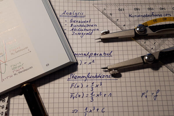 Bild vergr&ouml;&szlig;ern: Notizen zu mathematischen Formeln aus dem Themenbereich Anaysis.
