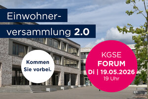 Bild vergr&ouml;&szlig;ern: Terminhinweis zur Einwohnerversammlung 2.0 der Stadt Elmshorn am 19. Mai 2026 um 19 Uhr in der KGSE.