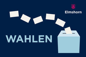 Bild vergr&ouml;&szlig;ern: Symbolbild: Zeichnung einer Wahlurne mit Wahlscheinen.