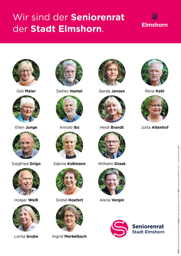 Fotos der einzelnen Mitglieder des Seniorenrates zu einem Plakat zusammengestellt.