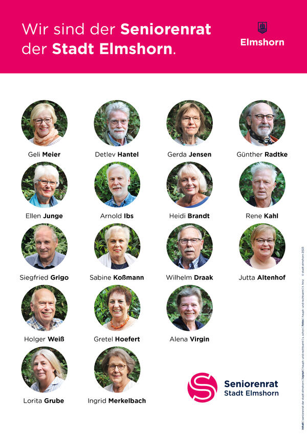 Das Foto zeigt die 2022 gewählten Mitglieder des Seniorenrates der Stadt Elmshorn.