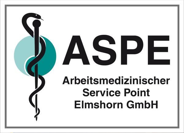 Bild vergr&ouml;&szlig;ern: Adresse der ASPE mit &Auml;skulapstab oder auch Asklepiosstab genannt.