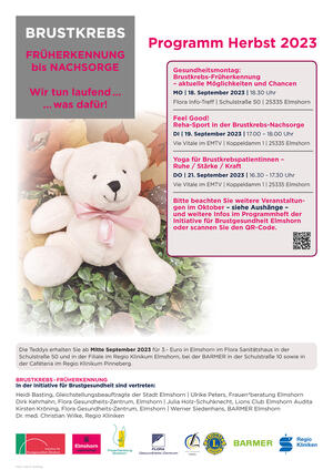 Erste Seite des Programm-Plakats zur Initiative Brustgesundheit 2023