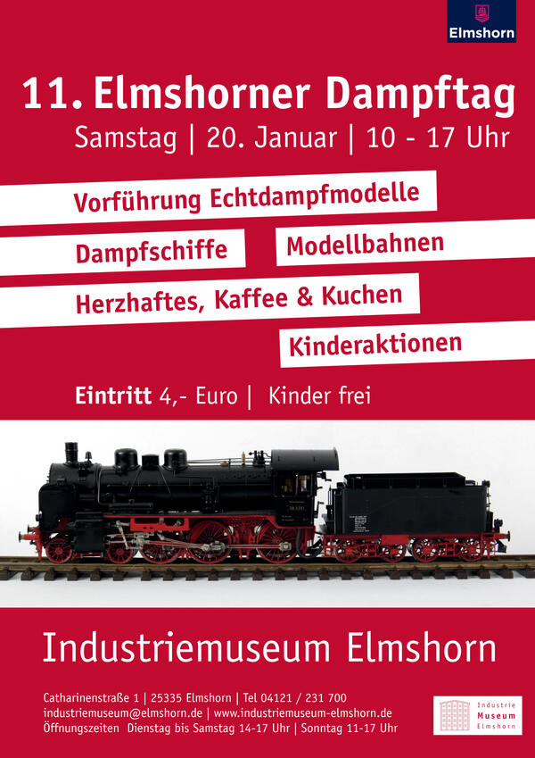 Plakat zum 11. Elmshorner Dampftag im Industriemuseum