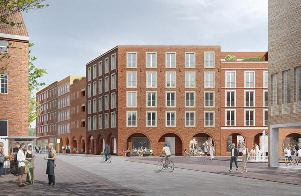 Siegerentwurf für das neue Quartier zwischen Berliner Straße und neuem Rathaus